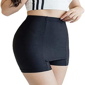 Double-Layer Front Crotch Ice Silk Safety Shorts,Women Seamless Safety Pants for Matching Skirts Dresses