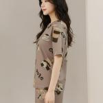 Women Korean Shorts Pajama Set Cotton Blend Nightwear Set Top & Shorts Sleepwear Lounge Wear Soft Comfortable Night Suit Ladies Summer Night Dress Co-Ord Home Wear Set