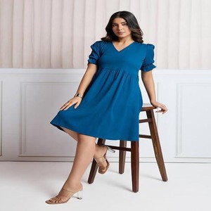 Women's Polyester Solid Mini/Short Dress