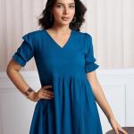Women's Polyester Solid Mini/Short Dress