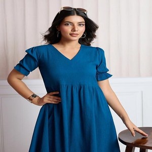 Women's Polyester Solid Mini/Short Dress