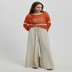 Women's Wide-Leg Trouser|Palazzo Pants|High Waist Flowy Trousers with Drawstring|Lightweight Casual & Travel Wear|Women Trousers Pants