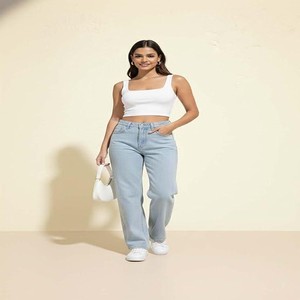 Women's High Waist Straight Fit Cotton Blend Denim Jeans|Comfortable Regular Length Casual Jeans for Women