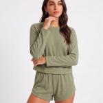 Premium Mario Rib Lounge Set for Women | Soft Ribbed Full Sleeve Top with Shorts | Stylish Nightwear & Relaxed Homewear Co-Ord