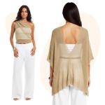 Women Beach Cover-Up Sheer Fashion Shawl and Shoulder Wrap Lightweight Summer Swimwear Backless Top for Pool, Beach, and Vacation, Versatile Elegant Outfit