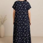 Pure Cotton Nighty for Woman | Floral Gown for Women Nightwear with Pocket | Cotton Nighty for Women Stylish |