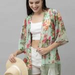 Print Shrug for Women | Lightweight Georgette Kimono| Versatile Casual Shrug for Layering and Summer Fashion