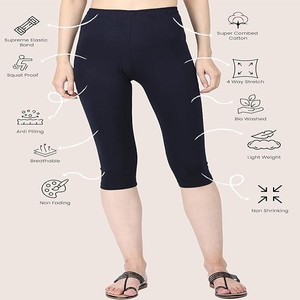 Robinbosky Premium Stretchable Cotton Capri Legging for Women