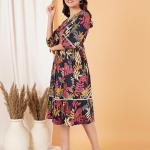 Fashions Breathable Cotton Printed Midi Dress for Women