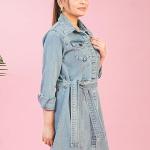 Cosmic Trio Women's Denim Dress - Light Blue