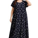 Pure Cotton Nighty for Woman | Floral Gown for Women Nightwear with Pocket | Cotton Nighty for Women Stylish |