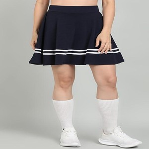 Women's Korean Style Striped Flared Skort Skirts | Trendy High Waist Skater Mini Skirt with Inner Shorts| Y2K Aesthetic Casual