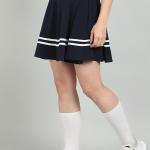 Women's Korean Style Striped Flared Skort Skirts | Trendy High Waist Skater Mini Skirt with Inner Shorts| Y2K Aesthetic Casual
