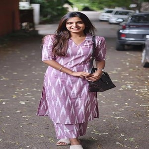 Women's Cotton Ikat Print Kurta Set | Soft Fabric | Stylish Ethnic Suit