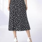 Solid Split Midi Thigh Floral Printed Skirt for Women's & Girl's