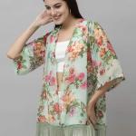 Print Shrug for Women | Lightweight Georgette Kimono| Versatile Casual Shrug for Layering and Summer Fashion