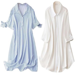 Women's Shirt Dress | Knee Length Dresses | Loose Fit | Button-Down | 3/4 Sleeve | Vacation Outfit
