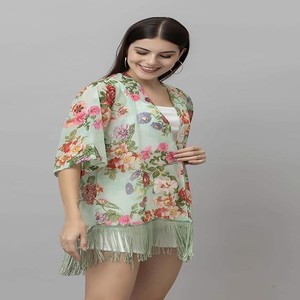 Print Shrug for Women | Lightweight Georgette Kimono| Versatile Casual Shrug for Layering and Summer Fashion