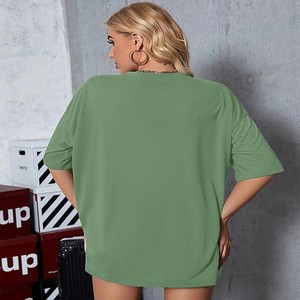 London Hills Women's Casual Printed Round Neck Oversized Longline Drop Shoulder Boho Style T-Shirt