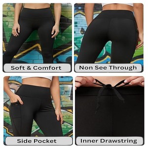 Women's & Girl's Stretch Fit High Rise Track Pant Gym wear Mesh Leggings Workout Pants with Side Pockets/Stretchable Tights/Highwaist Sports Fitness Yoga Track Pants_2012