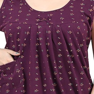 Women's Comfortable Printed Hosiery Short Sleeveless Night Dress/Nighties/Maxi/Sleepwear/Night Wear Dress