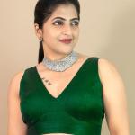 Women's Dupion Raw Silk Sleeveless V Neck Sabyasachi Cut Readymade Saree Blouse Padded Stitched Lining Designer Indian Festive Blouse