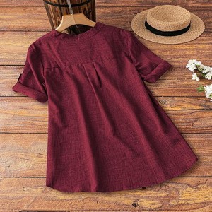 Women's Linen Blend Solid Regular Fit Tunic Top | Kurti for Women