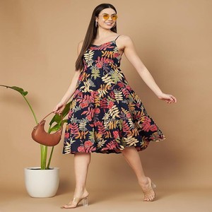 Fashions Breathable Cotton Printed A-Line Midi Dress for Women
