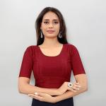 Bhochi Round Neck Cotton Spendex|Stretchable Blouse for Women|