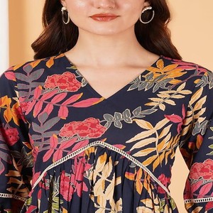 Fashions Breathable Cotton Printed Midi Dress for Women