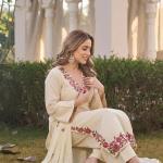 Designer Kurta Sets for Women Viscose Blend Embroidered | Kurta Palazzo Dupatta Set | Designer Kurti Set for Women | V Neck Full Sleeve Ethnic Suit | Indian Kurta Outfit with Palazzo Pants