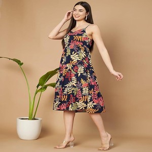 Fashions Breathable Cotton Printed A-Line Midi Dress for Women