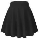 Women's Classic Stretchy All Time Trendy Skater Knee Length Skirts with Attached Inner Shorts