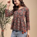 omen's Poly Rayon Printed Alia Cut Peplum Top | Top for Office | Women's Tunics | Short Kurti Women| Regular Fit