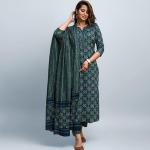 Women Printed Cotton Kurta Pant Set with Dupatta | Straight Kurta Set for Women | Ethnic Wear Suit Set |