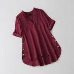 Women's Linen Blend Solid Regular Fit Tunic Top | Kurti for Women