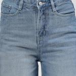 Women Flared High Rise Distressed Blue Jeans