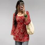 Designer Women’s Viscose Blend Printed Short Kurti | Straight Fit Casual Ethnic Top |
