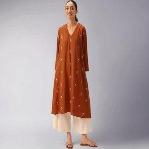DESIGNER Viscose Printed A-Line Kurta with Palazzo for Women | Viscose Green | Long Sleeve | V-Neck | Ethnic Wear Casual