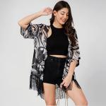 Print Shrug for Women | Lightweight Georgette Kimono| Versatile Casual Shrug for Layering and Summer Fashion