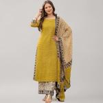 Women's Pure Cotton Straight Kurta Set with Palazzo Pants & Dupatta|Ethnic wear|Kurta Set for Women