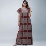 G4Girl Pure Cotton Embroidery Nighty for Women's | Night Gown | Nighty | Nightdress | Maxi | Sleepwear | Jaipuri Nighty | Nighties | Gown