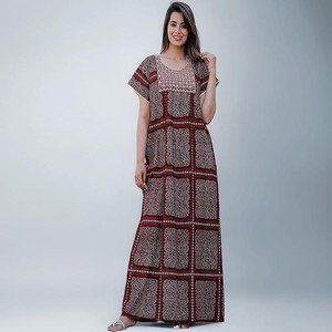 G4Girl Pure Cotton Embroidery Nighty for Women's | Night Gown | Nighty | Nightdress | Maxi | Sleepwear | Jaipuri Nighty | Nighties | Gown