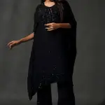 Buy Aastha Jain Black Sequins & Beads Kaftan Set For Women Available online at ScrollnShops Black / L