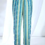 Bhumika Vaid - Women Blue Satin Printed Ikat Collar Overlapping Blazer With Pant| Kanika's| Cocktail